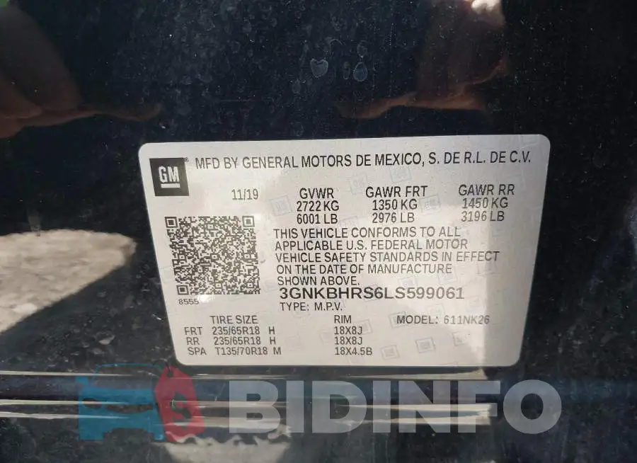 3GNKBHRS6LS599061 Photo# 9