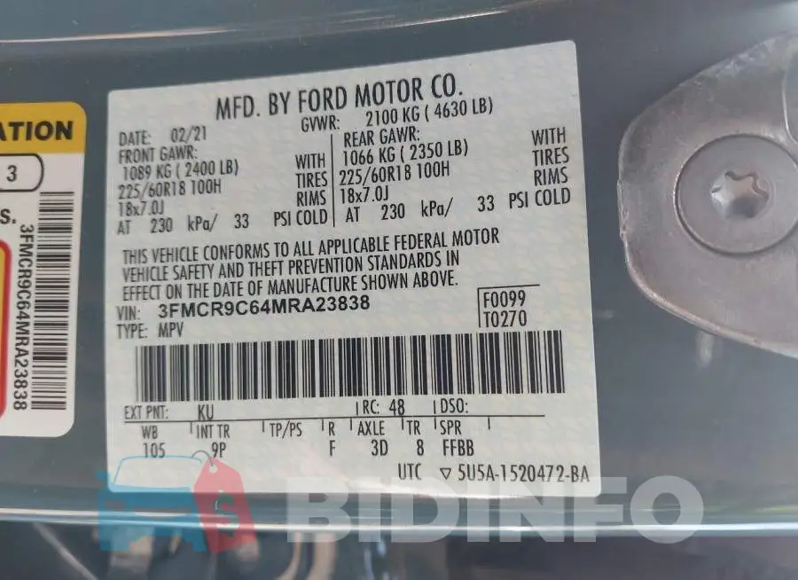 3FMCR9C64MRA23838 Photo# 9