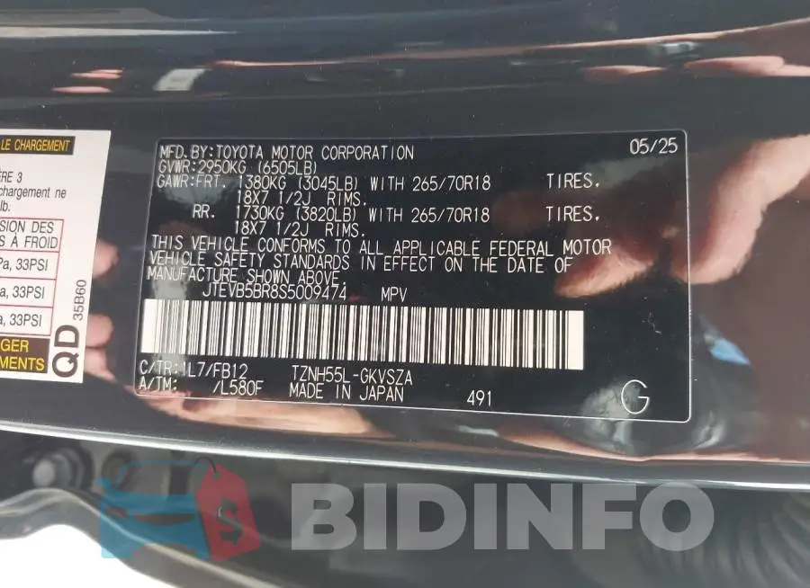 JTEVB5BR8S5009474 Photo# 9