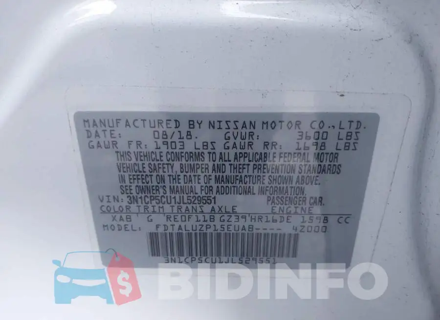 3N1CP5CU1JL529551 Photo# 9