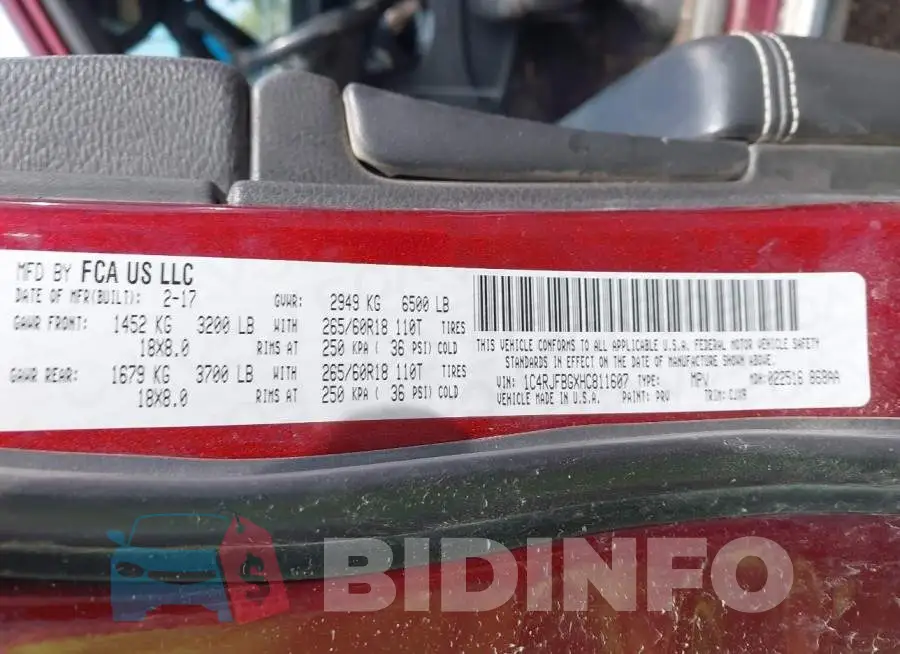1C4RJFBGXHC811607 Photo# 9