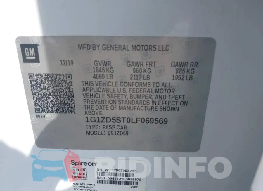 1G1ZD5ST0LF069569 Photo# 9
