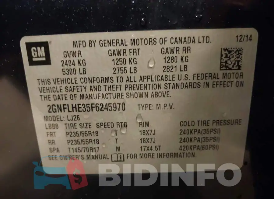 2GNFLHE35F6245970 Photo# 9