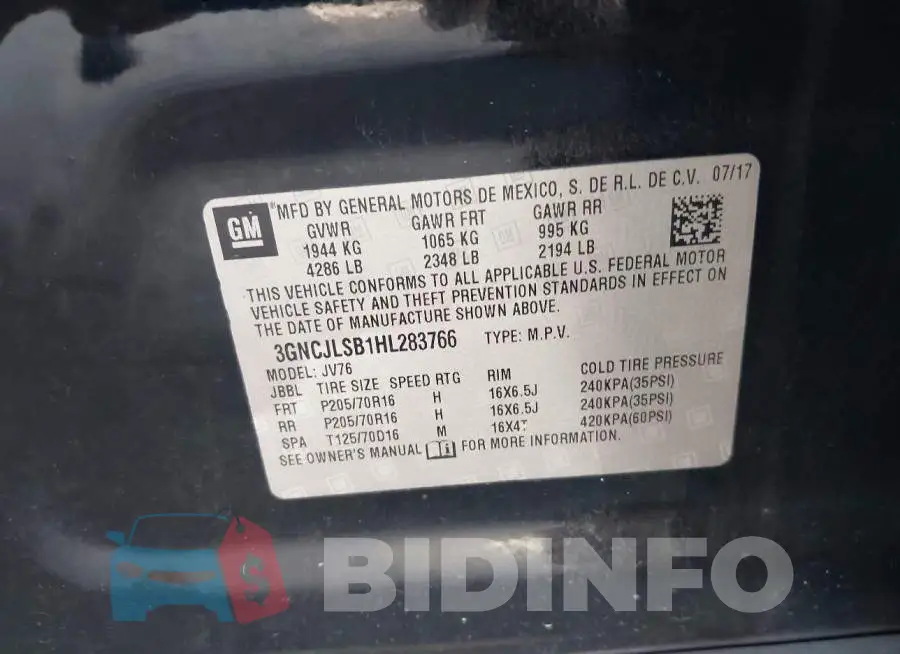 3GNCJLSB1HL283766 Photo# 9