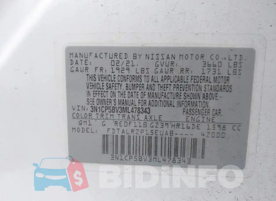 3N1CP5BV3ML478343 Photo# 9