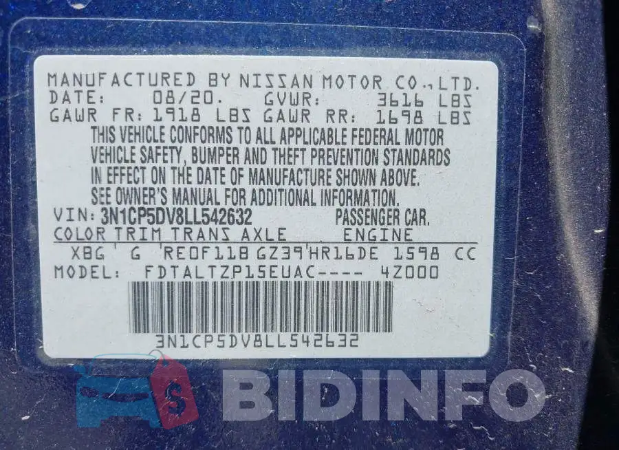 3N1CP5DV8LL542632 Photo# 9