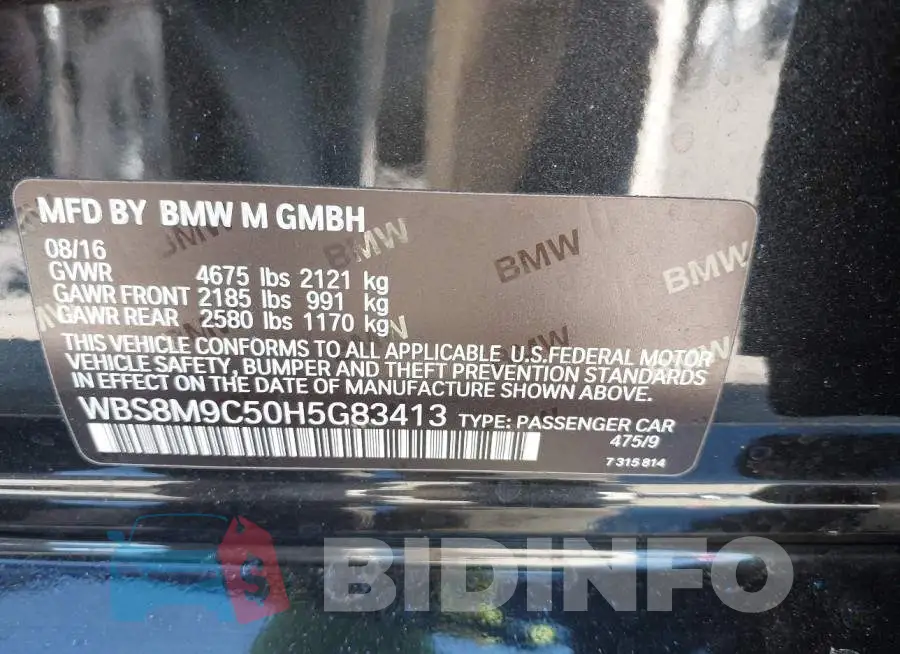 WBS8M9C50H5G83413 Photo# 9