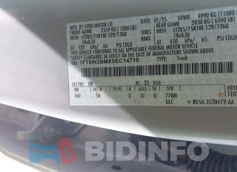 1FT8W2BMXSEC14710 Photo# 8
