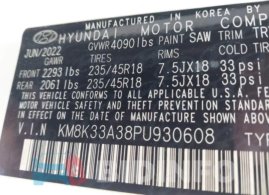 KM8K33A38PU930608 Photo# 9