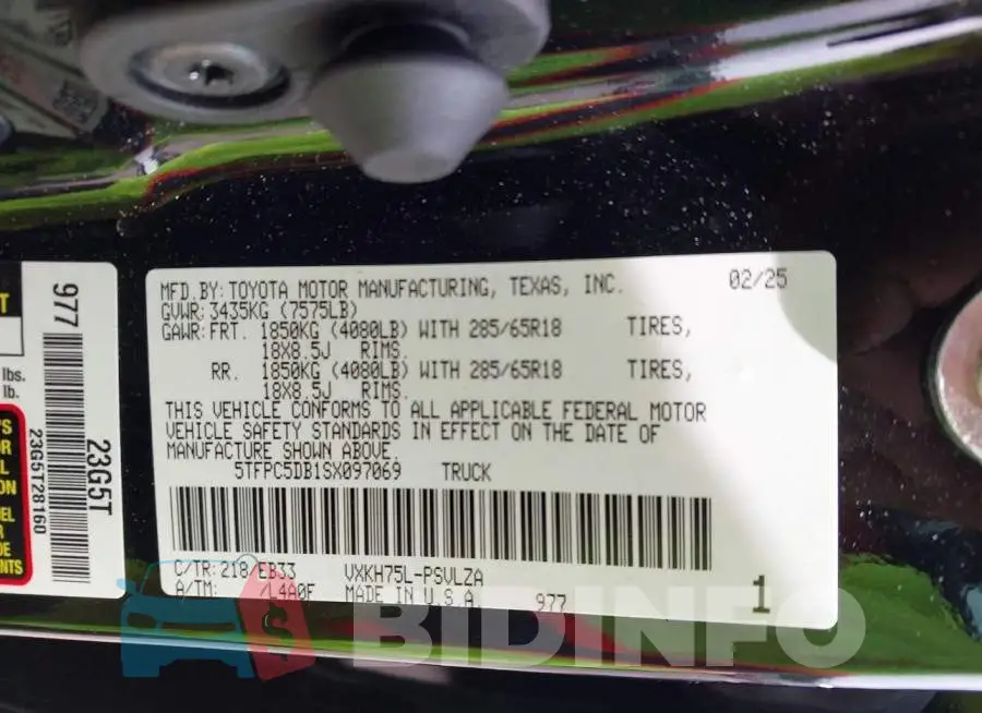5TFPC5DB1SX097069 Photo# 9