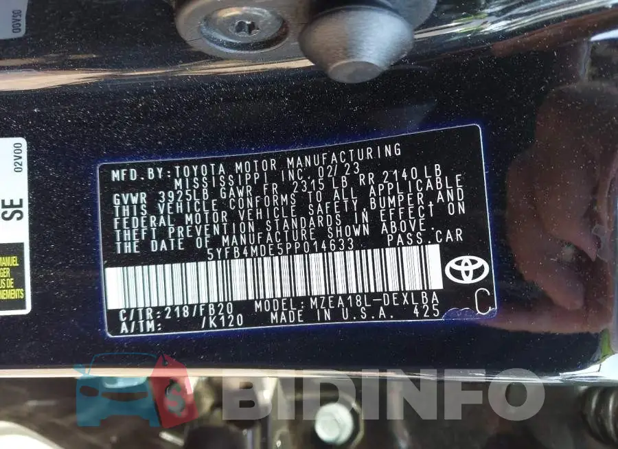 5YFB4MDE5PP014633 Photo# 9
