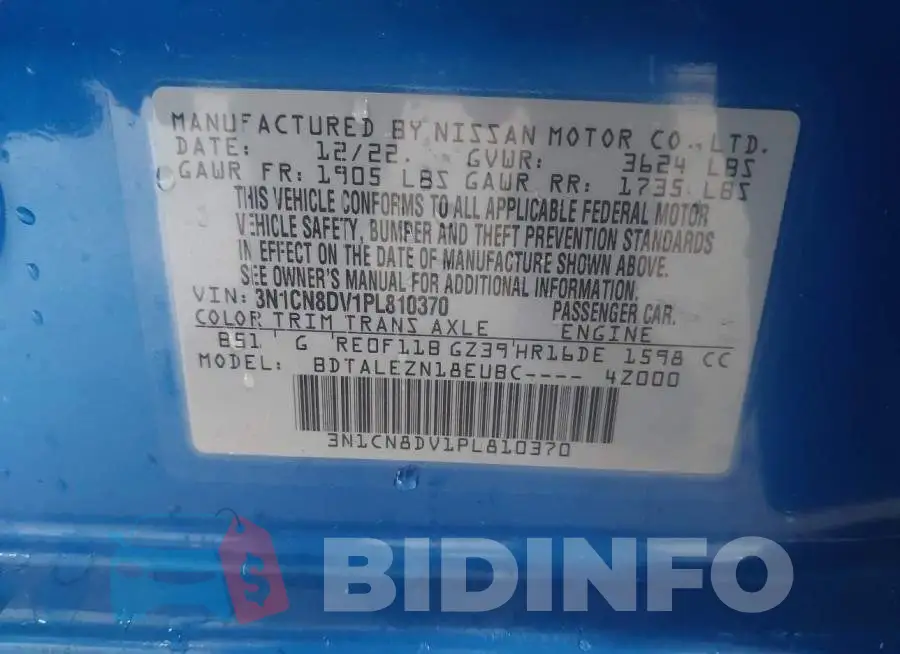 3N1CN8DV1PL810370 Photo# 9