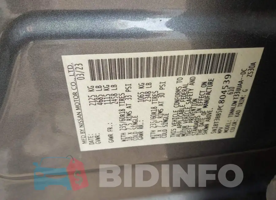 5N1BT3BB5PC804539 Photo# 9
