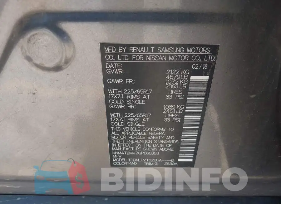 KNMAT2MV7GP666383 Photo# 9