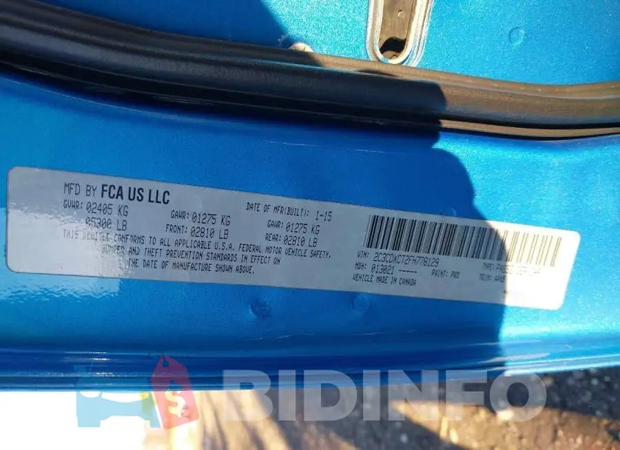 2C3CDXCT2FH778129 Photo# 9