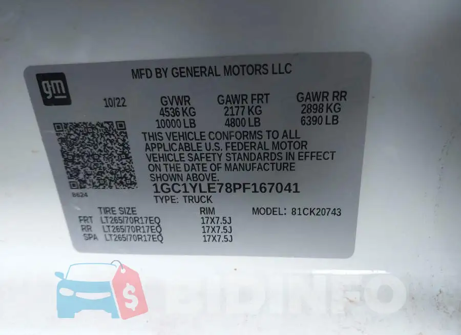 1GC1YLE78PF167041 Photo# 9