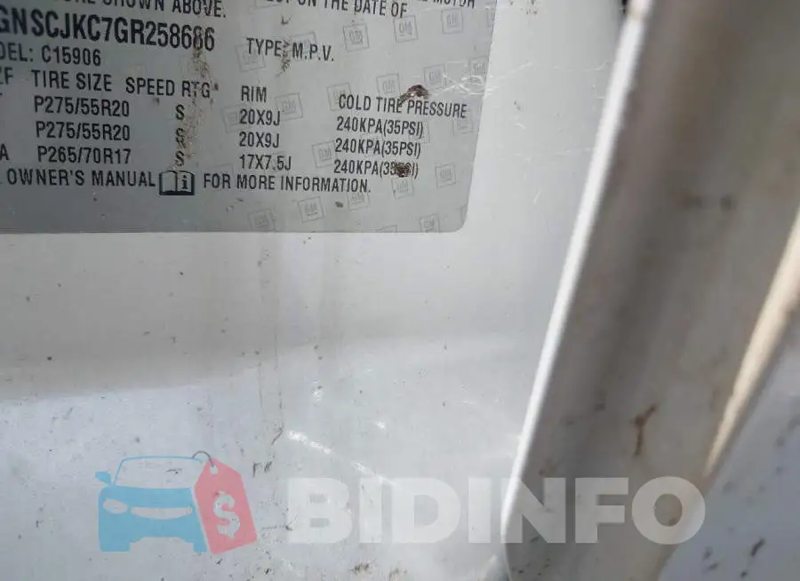 1GNSCJKC7GR258686 Photo# 9