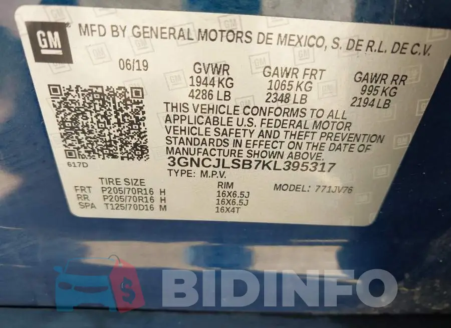 3GNCJLSB7KL395317 Photo# 9