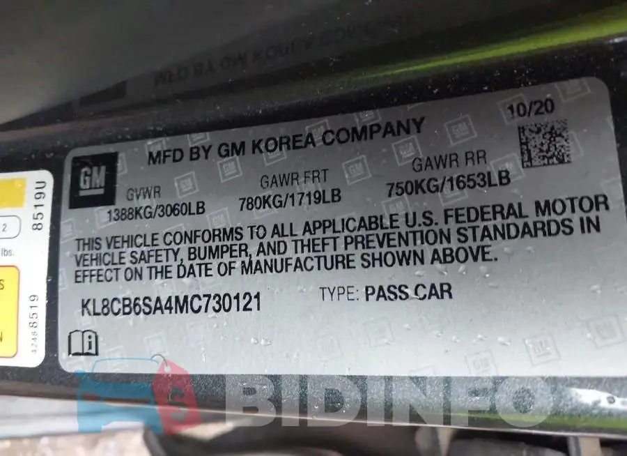 KL8CB6SA4MC730121 Photo# 9