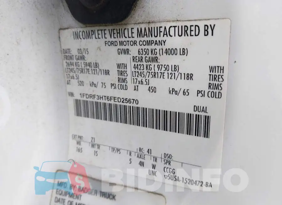 1FDRF3HT6FED25670 Photo# 8