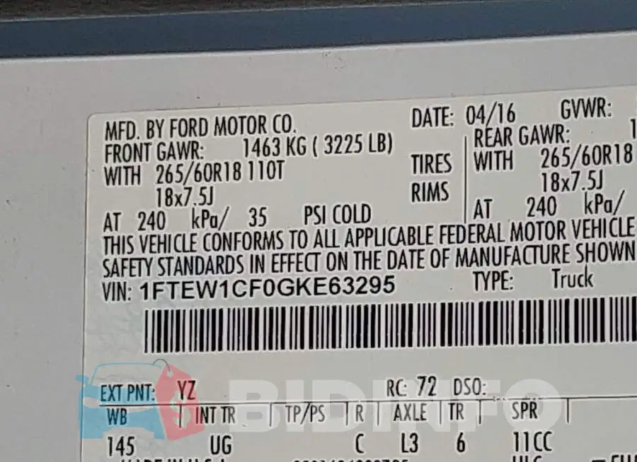 1FTEW1CF0GKE63295 Photo# 9