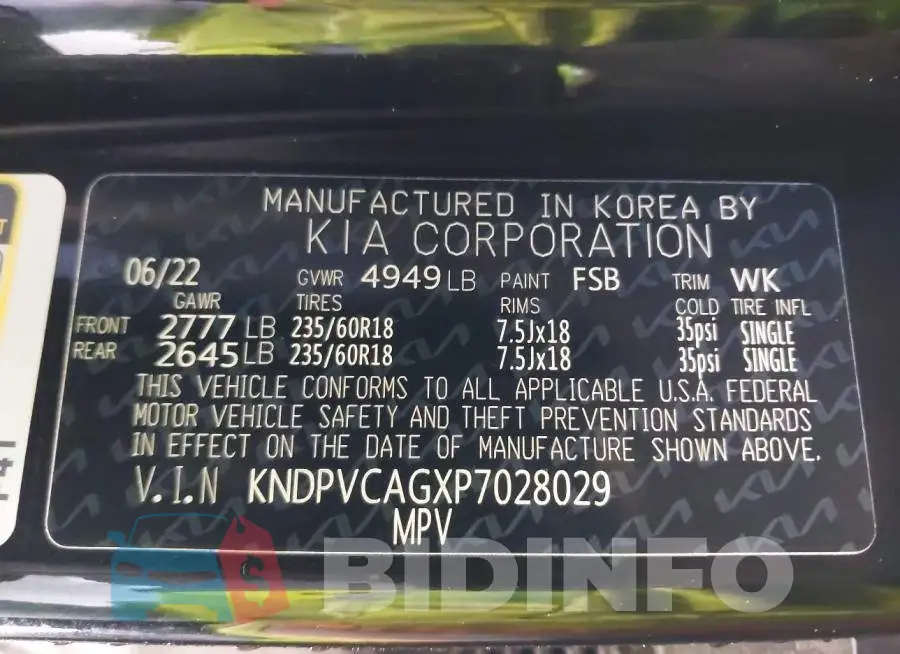 KNDPVCAGXP7028029 Photo# 9