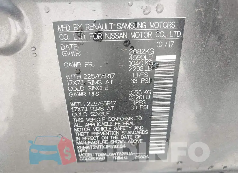 KNMAT2MTXJP518184 Photo# 9