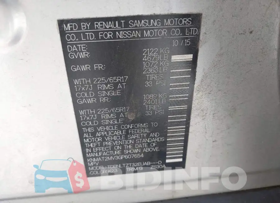 KNMAT2MV3GP607654 Photo# 9