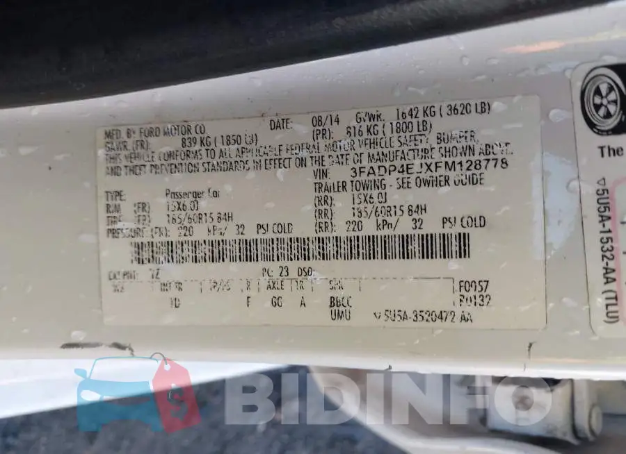 3FADP4EJXFM128778 Photo# 9