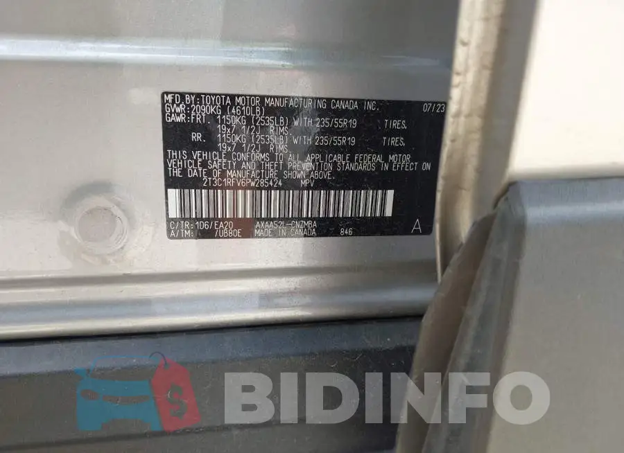 2T3C1RFV6PW285424 Photo# 9