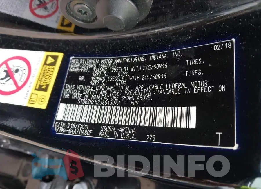 5TDBZRFH2JS843079 Photo# 9