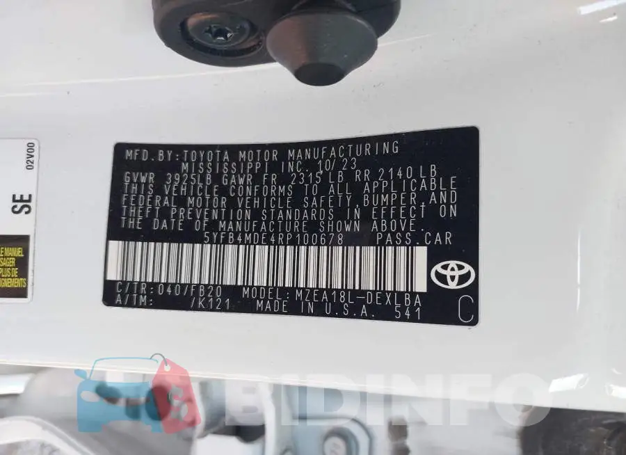 5YFB4MDE4RP100678 Photo# 9