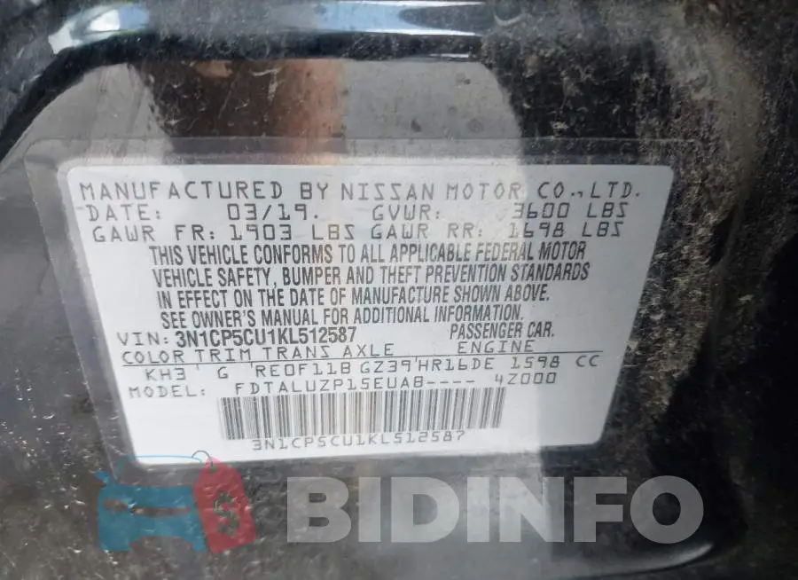 3N1CP5CU1KL512587 Photo# 9