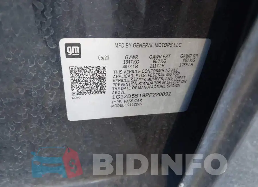 1G1ZD5ST9PF220091 Photo# 9