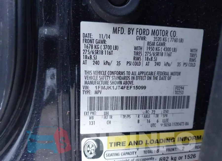 1FMJK1JT4FEF15099 Photo# 9