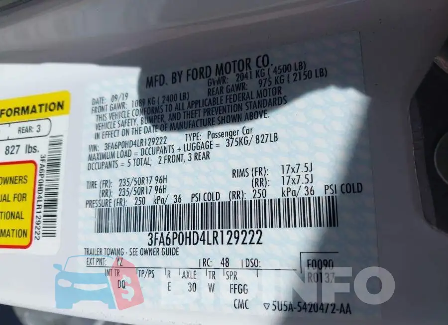 3FA6P0HD4LR129222 Photo# 9