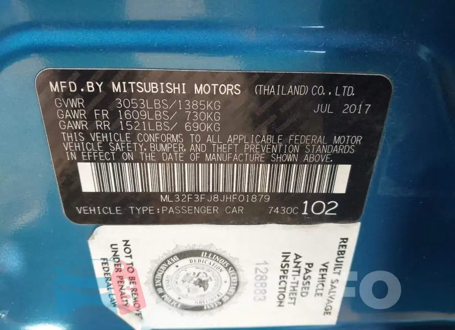ML32F3FJ8JHF01879 Photo# 9