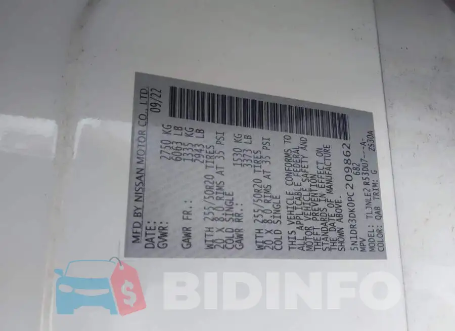 5N1DR3DK0PC209862 Photo# 9