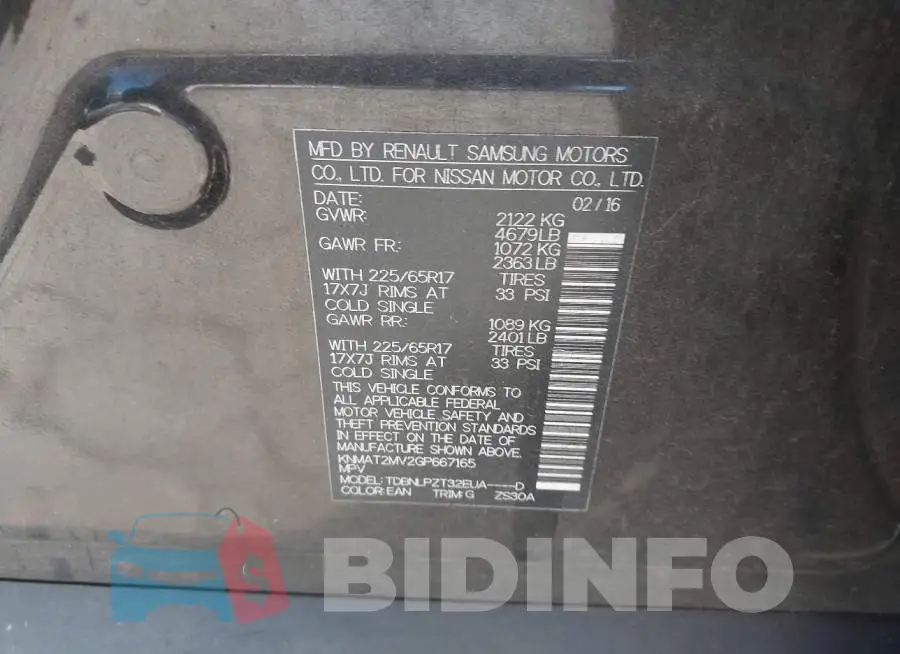 KNMAT2MV2GP667165 Photo# 9