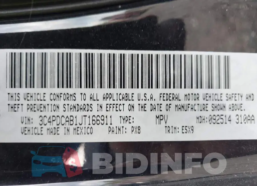 3C4PDCAB1JT166911 Photo# 9