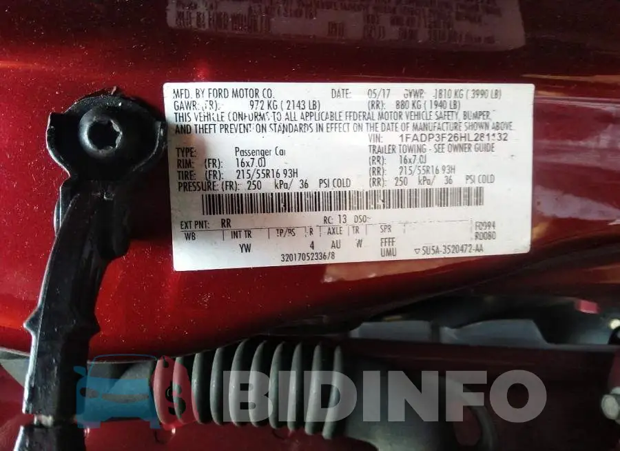 1FADP3F26HL281132 Photo# 9