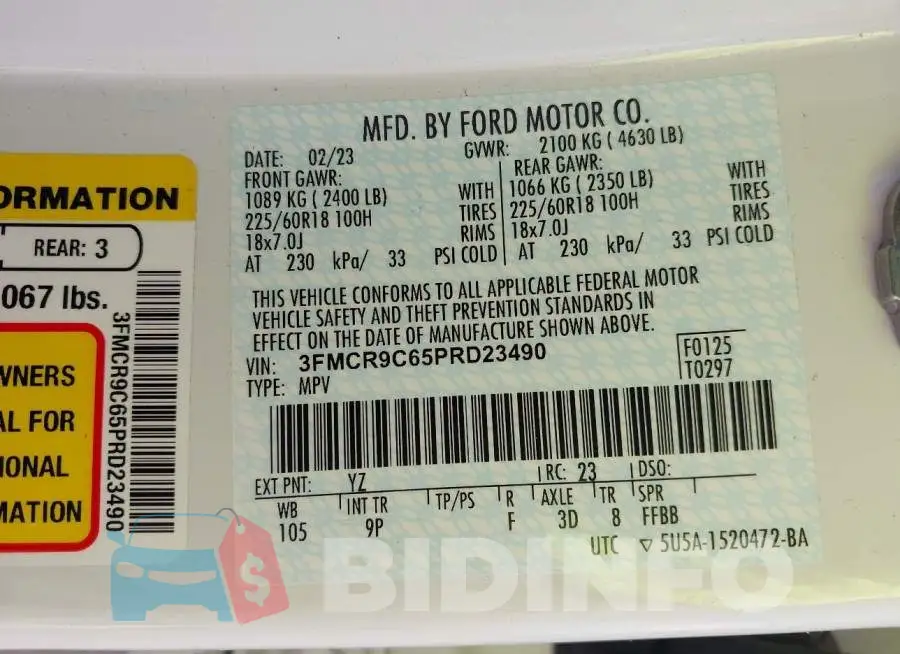 3FMCR9C65PRD23490 Photo# 9