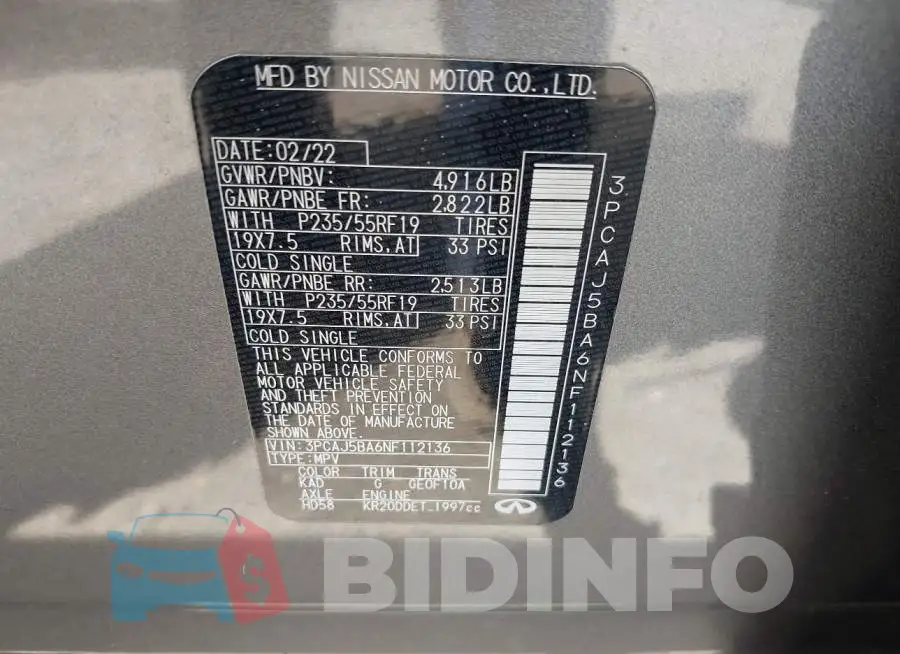 3PCAJ5BA6NF112136 Photo# 9