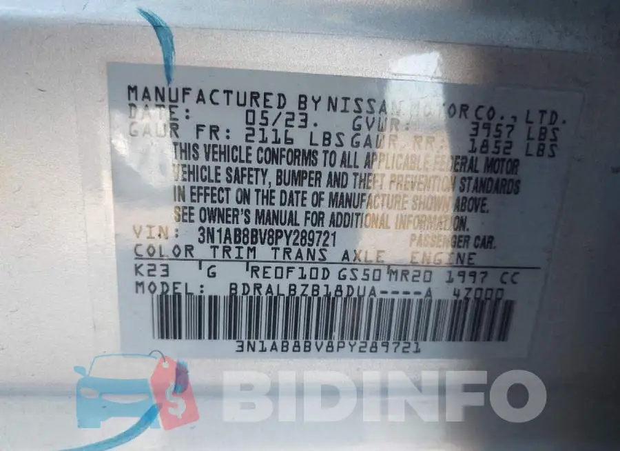 3N1AB8BV8PY289721 Photo# 9