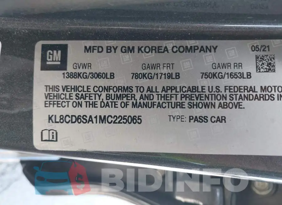 KL8CD6SA1MC225065 Photo# 9