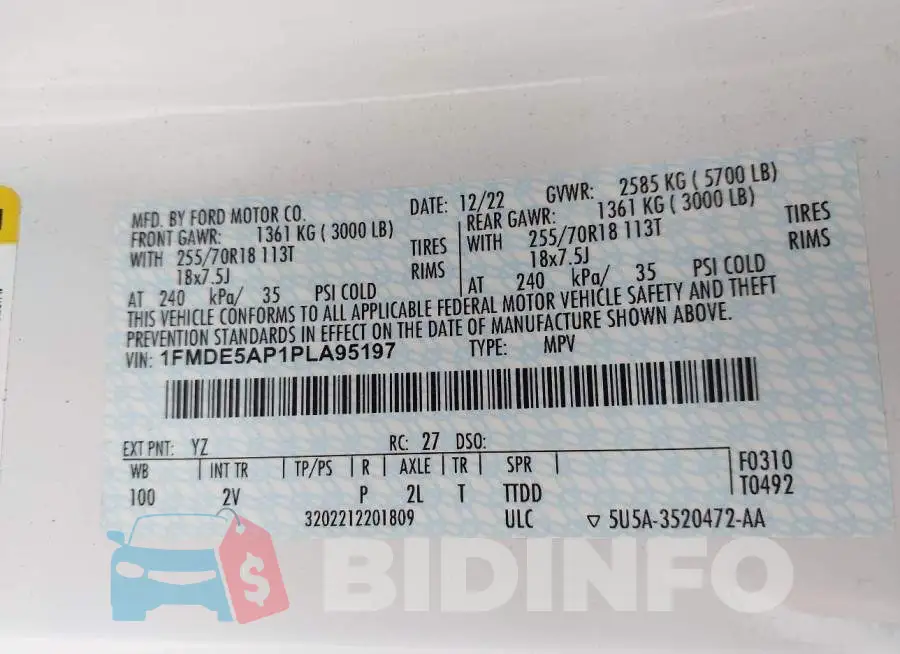 1FMDE5AP1PLA95197 Photo# 9