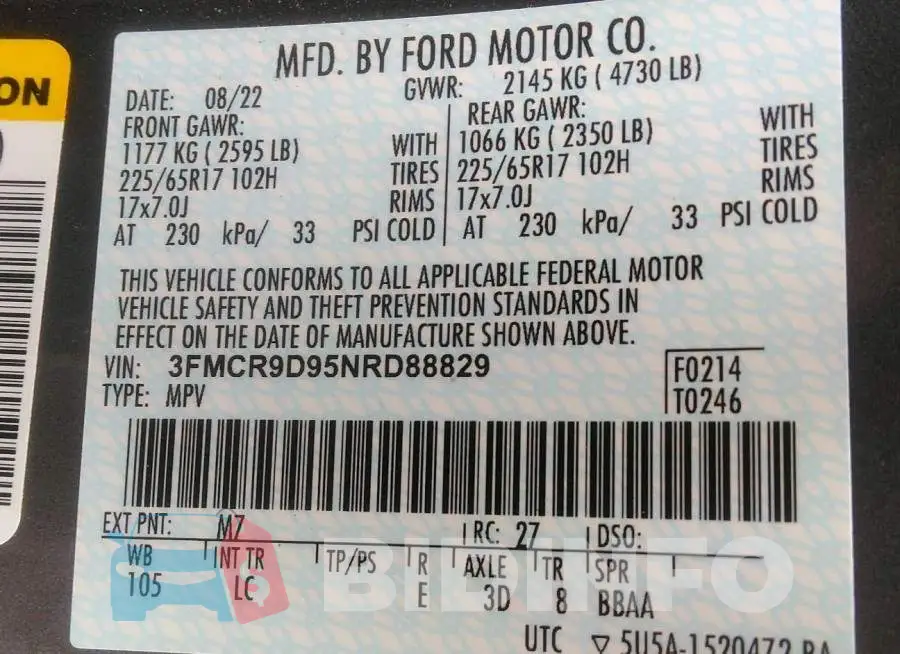 3FMCR9D95NRD88829 Photo# 9