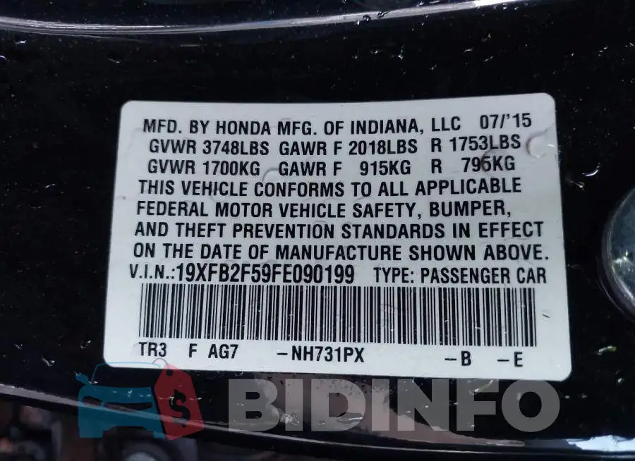 19XFB2F59FE090199 Photo# 9