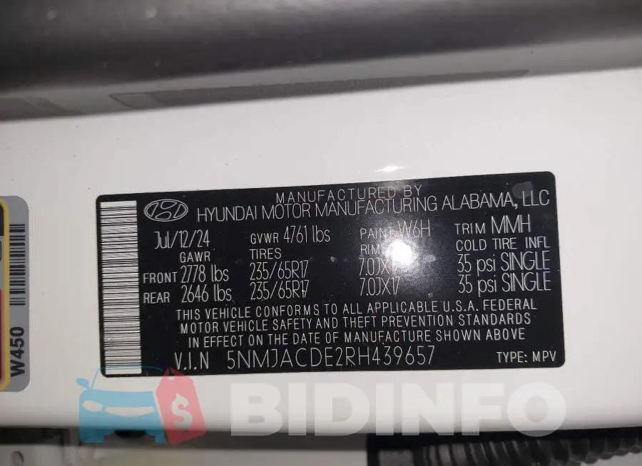 5NMJACDE2RH439657 Photo# 9