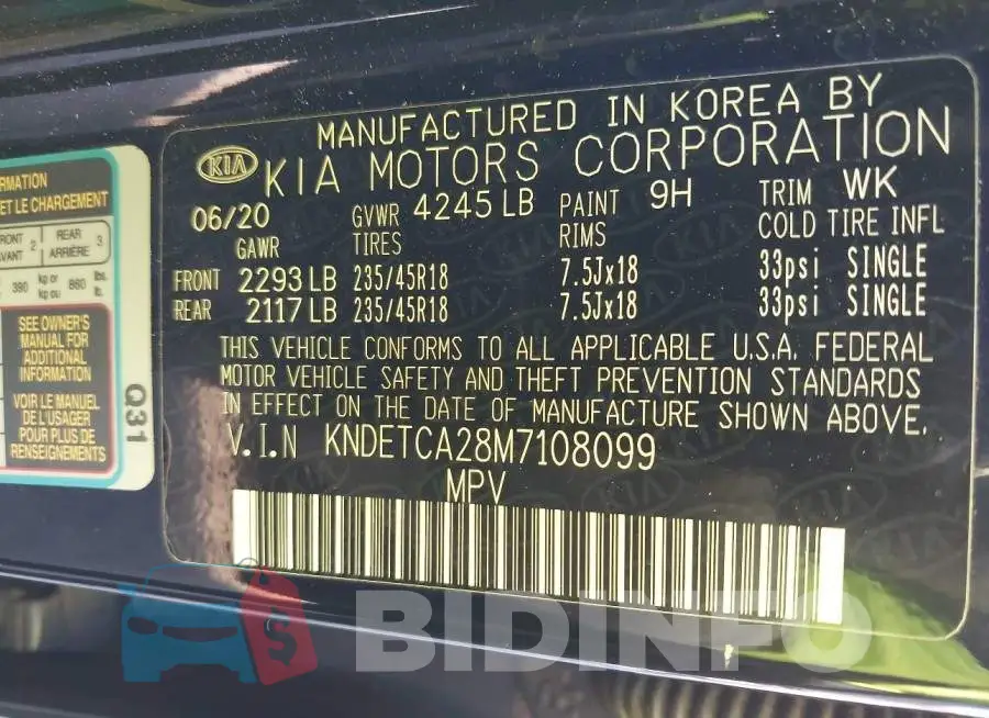 KNDETCA28M7108099 Photo# 9